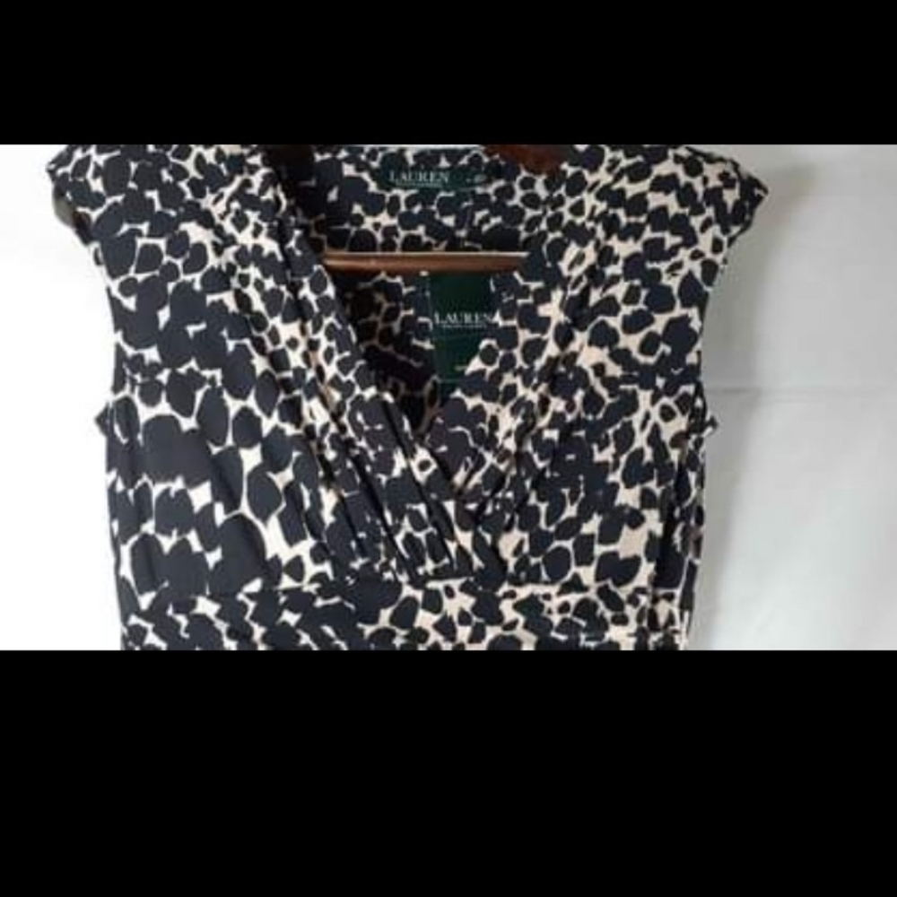 Lauren Ralph Lauren black and tan dress size 4 NWT